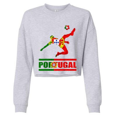 Portuguese Flag Portugal Soccer Portuguese Pride Portugal Cropped Pullover Crew