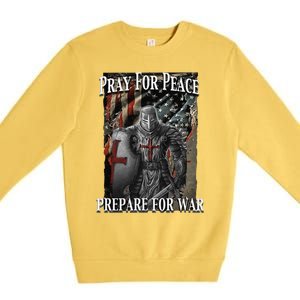 Pray For Peace Prepare For Freedom Believe Premium Crewneck Sweatshirt