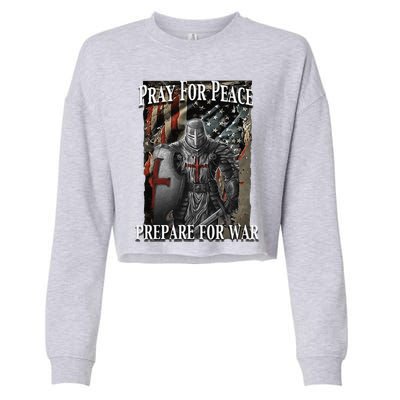 Pray For Peace Prepare For Freedom Believe Cropped Pullover Crew