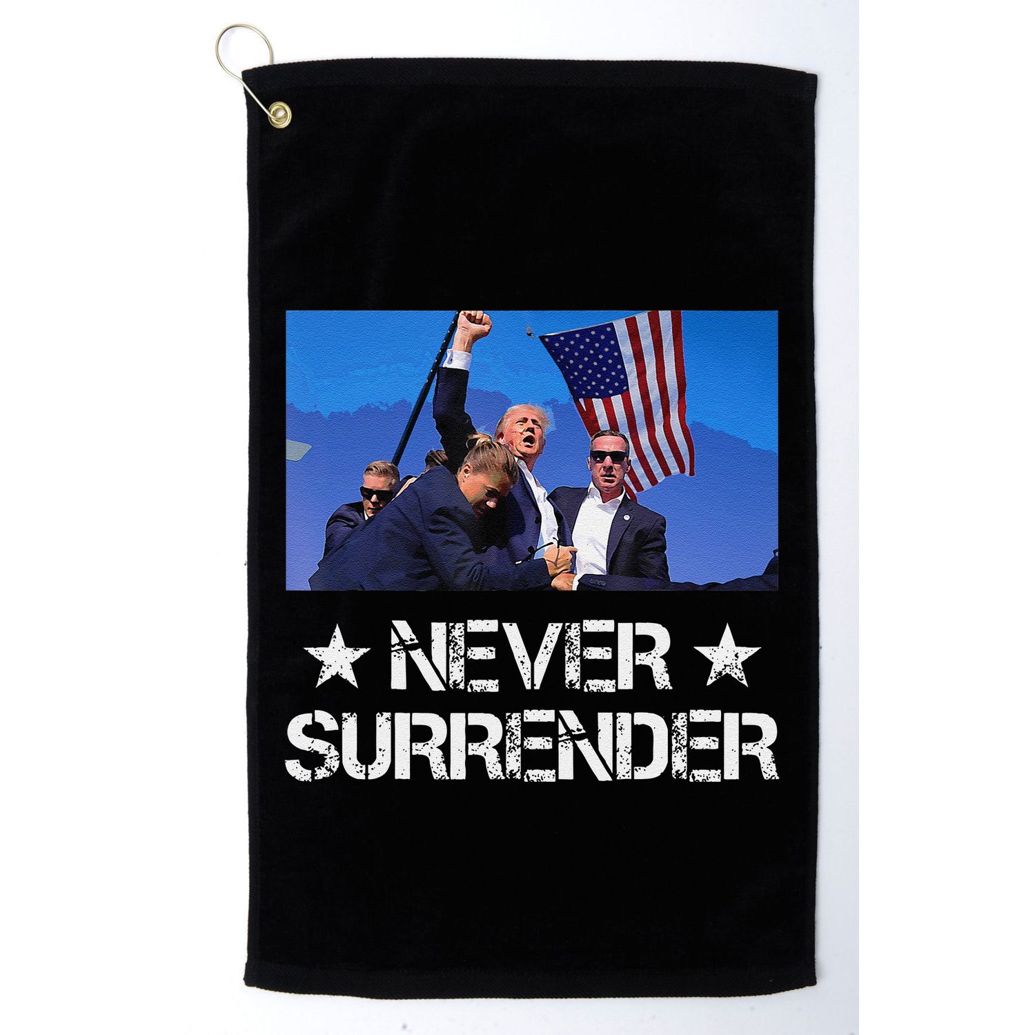Pray For President Trump Never Surrender God Bless Trump Gift Golf Towel
