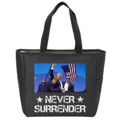 Pray For President Trump Never Surrender God Bless Trump Gift Zip Tote Bag