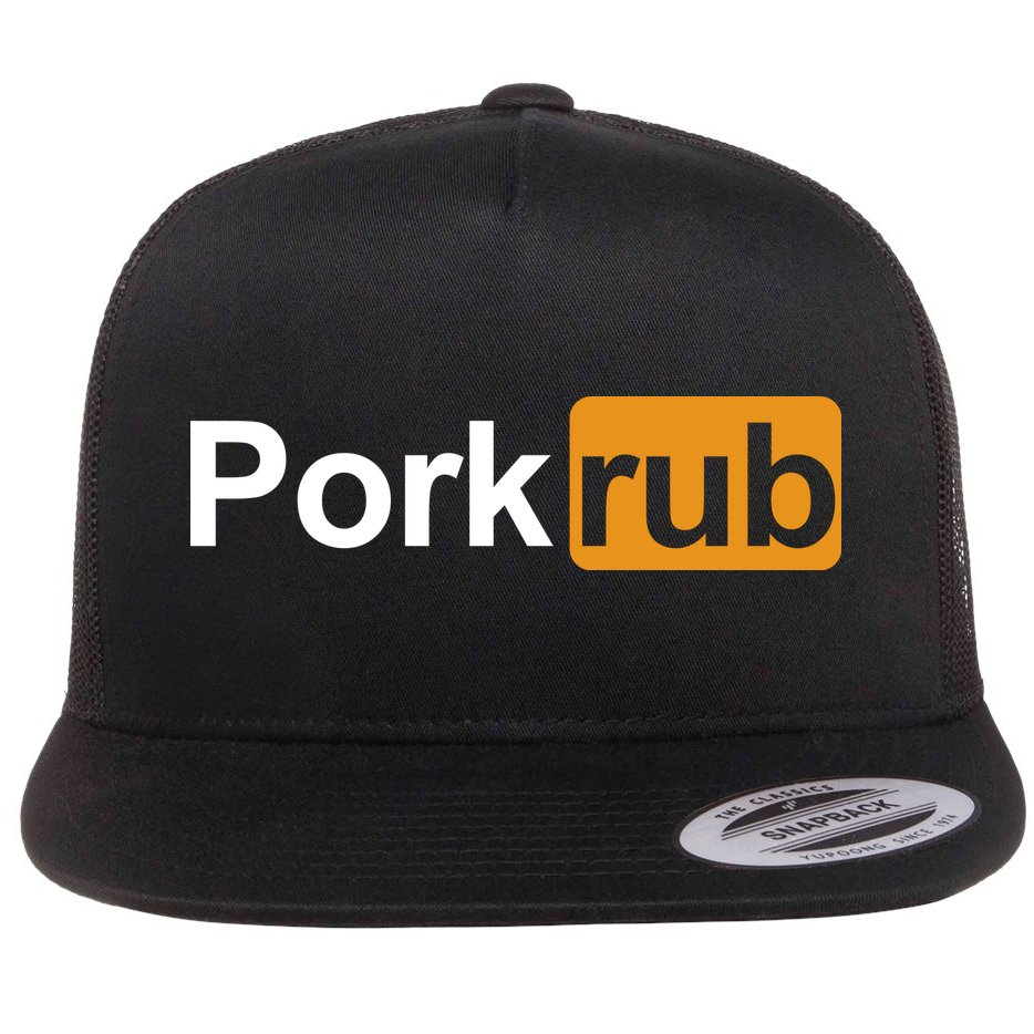 Porkrub Funny Pork Rub Flat Bill Trucker Hat