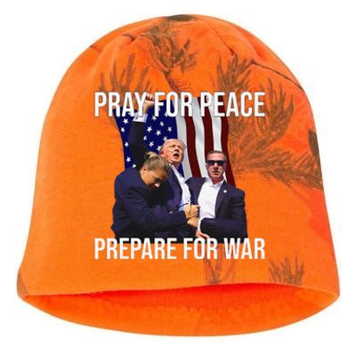 Pray For Peace Prepare For War Protrump Kati - Camo Knit Beanie