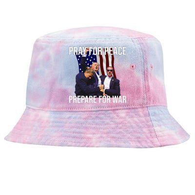 Pray For Peace Prepare For War Protrump Tie-Dyed Bucket Hat