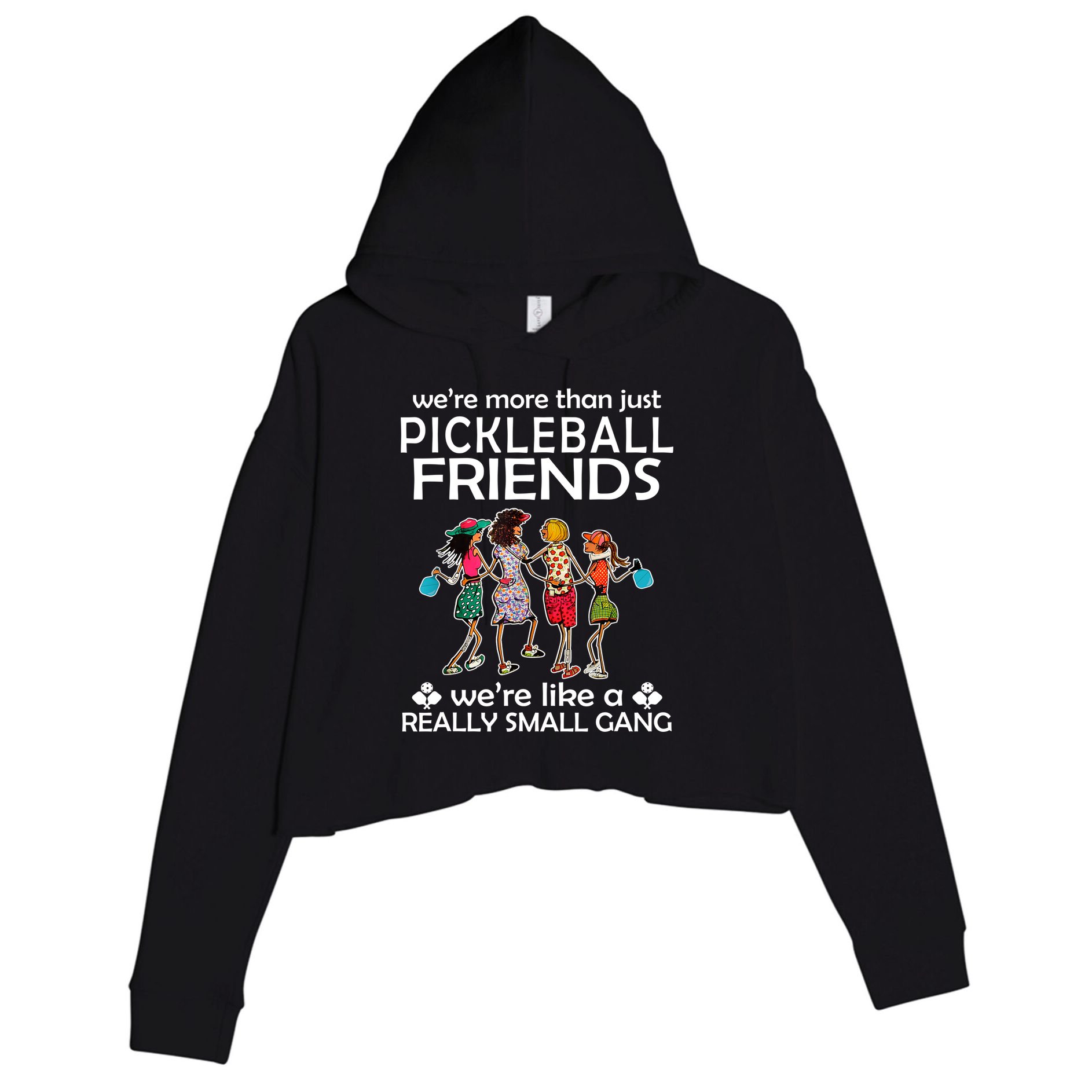 Pickleball Friends Paddleboards Really A Small Gang Enjoying Crop Fleece Hoodie