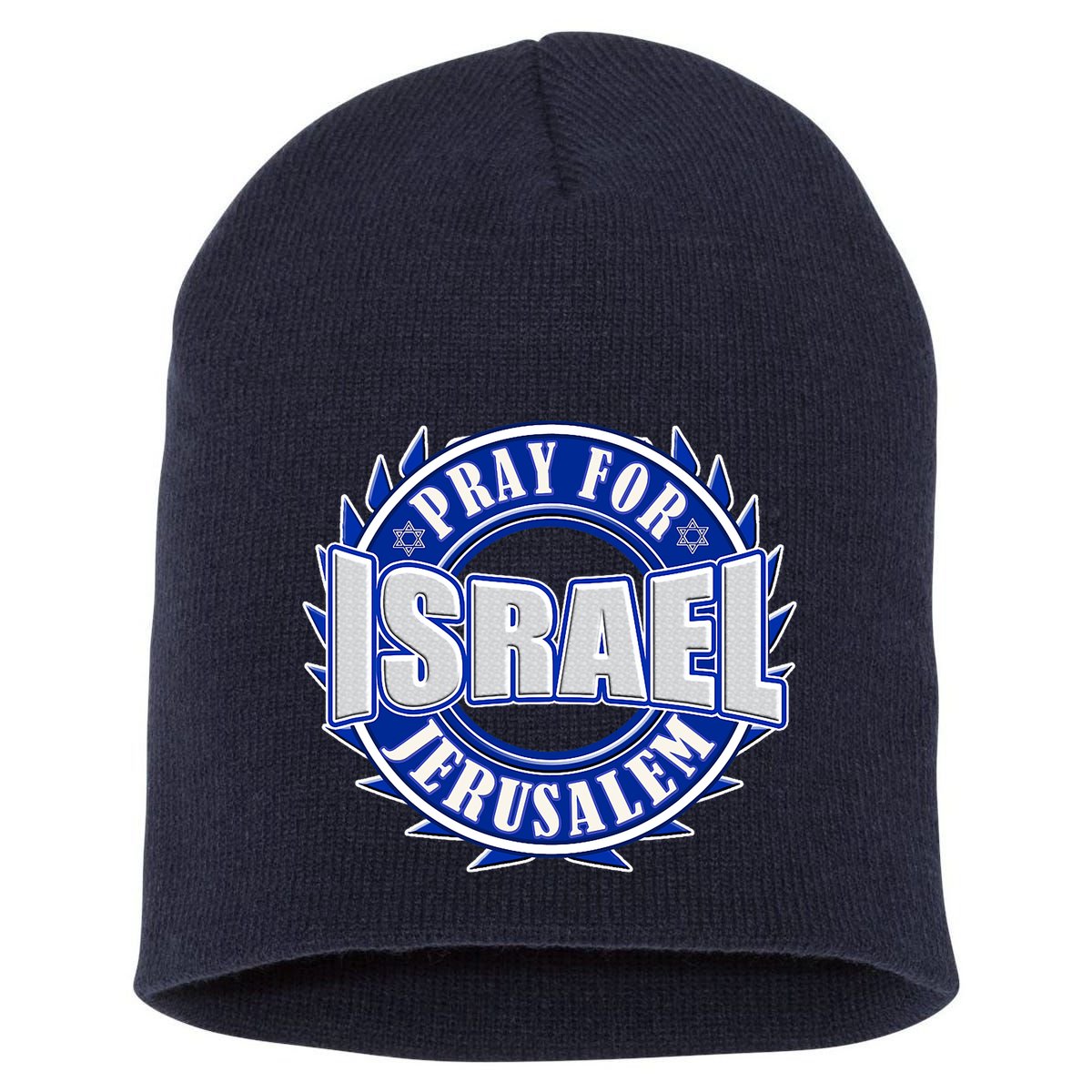 Pray For Peace Jerusalem Israel Christian Religious Short Acrylic Beanie