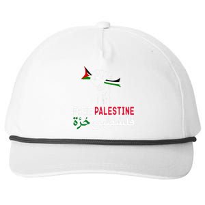 Palestine Free Palestine In Arabic Free Gaza Palestine Flag Snapback Five-Panel Rope Hat