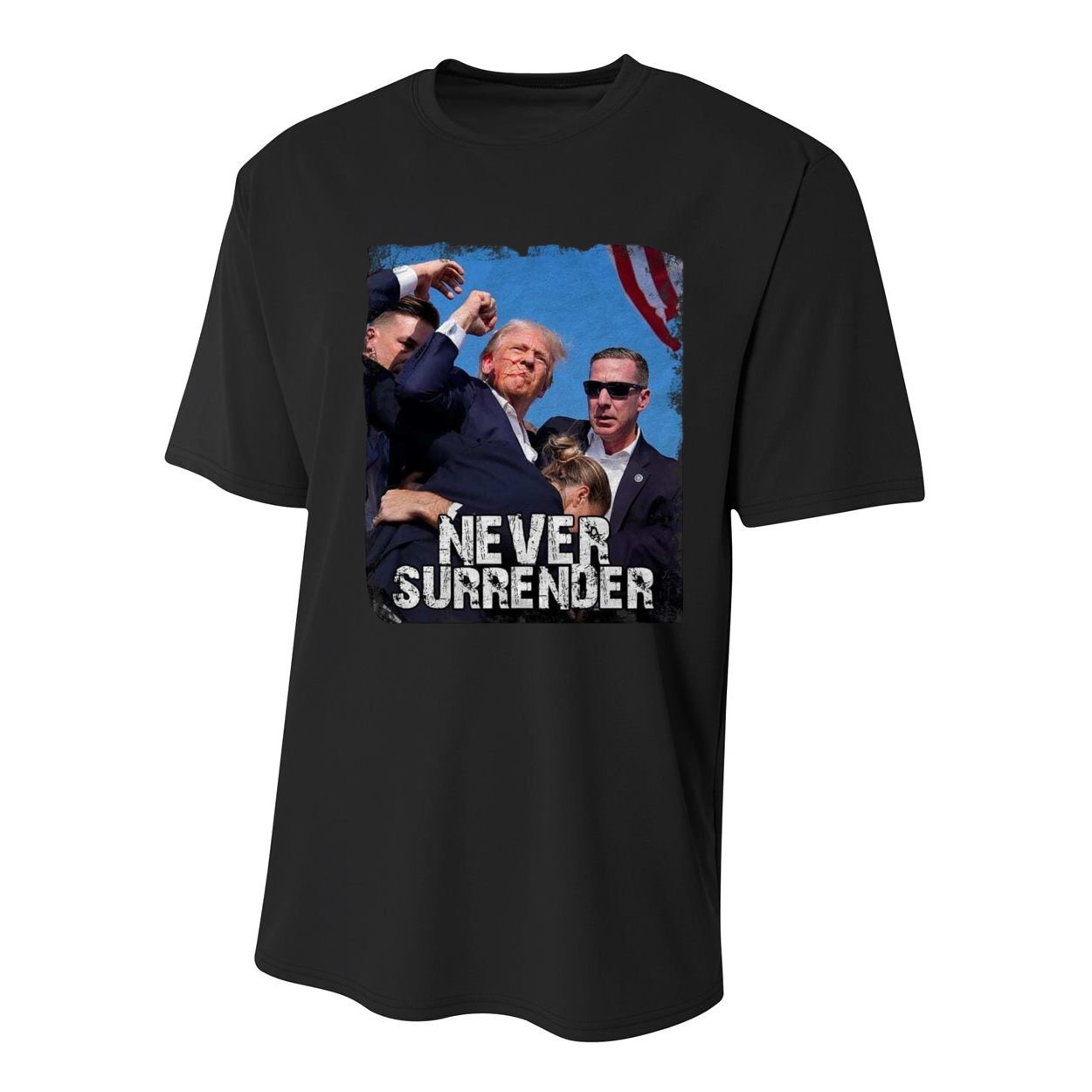 Pray For President Trump Never Surrender Youth Performance Sprint T-Shirt