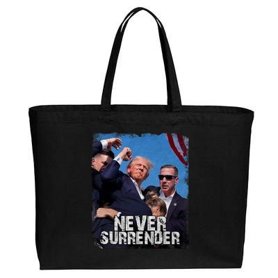 Pray For President Trump Never Surrender Cotton Canvas Jumbo Tote