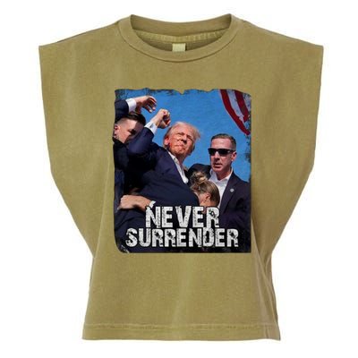 Pray For President Trump Never Surrender Garment-Dyed Women's Muscle Tee