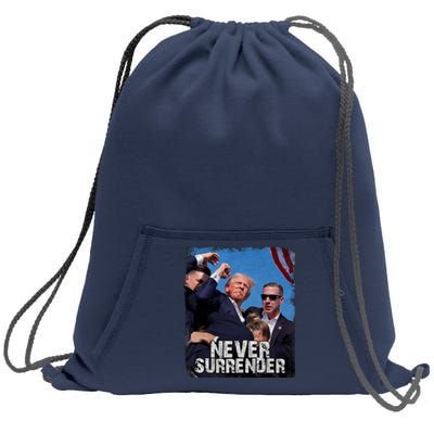 Pray For President Trump Never Surrender Sweatshirt Cinch Pack Bag