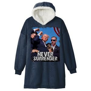 Pray For President Trump Never Surrender Hooded Wearable Blanket