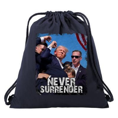 Pray For President Trump Never Surrender Drawstring Bag