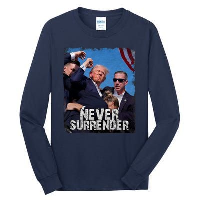 Pray For President Trump Never Surrender Tall Long Sleeve T-Shirt