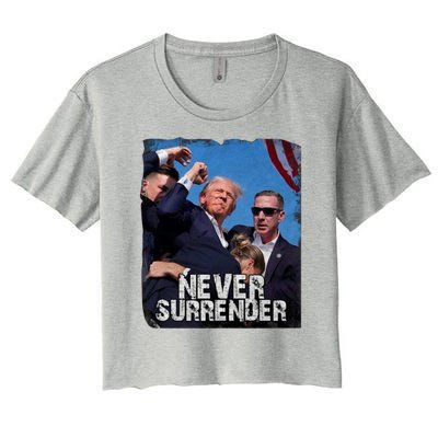 Pray For President Trump Never Surrender Women's Crop Top Tee