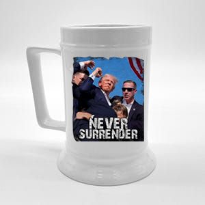 Pray For President Trump Never Surrender Beer Stein