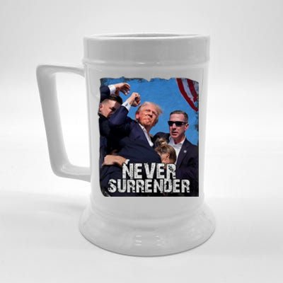 Pray For President Trump Never Surrender Beer Stein