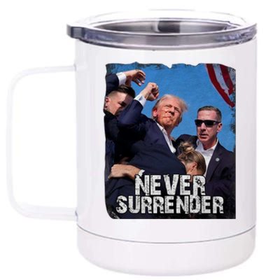 Pray For President Trump Never Surrender 12 oz Stainless Steel Tumbler Cup