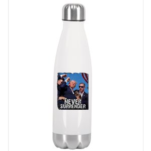 Pray For President Trump Never Surrender Stainless Steel Insulated Water Bottle