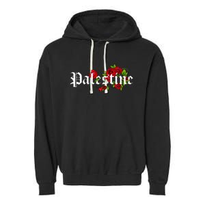 Palestine Free Palestine Free Gaza Palestine Flag Arabic Garment-Dyed Fleece Hoodie