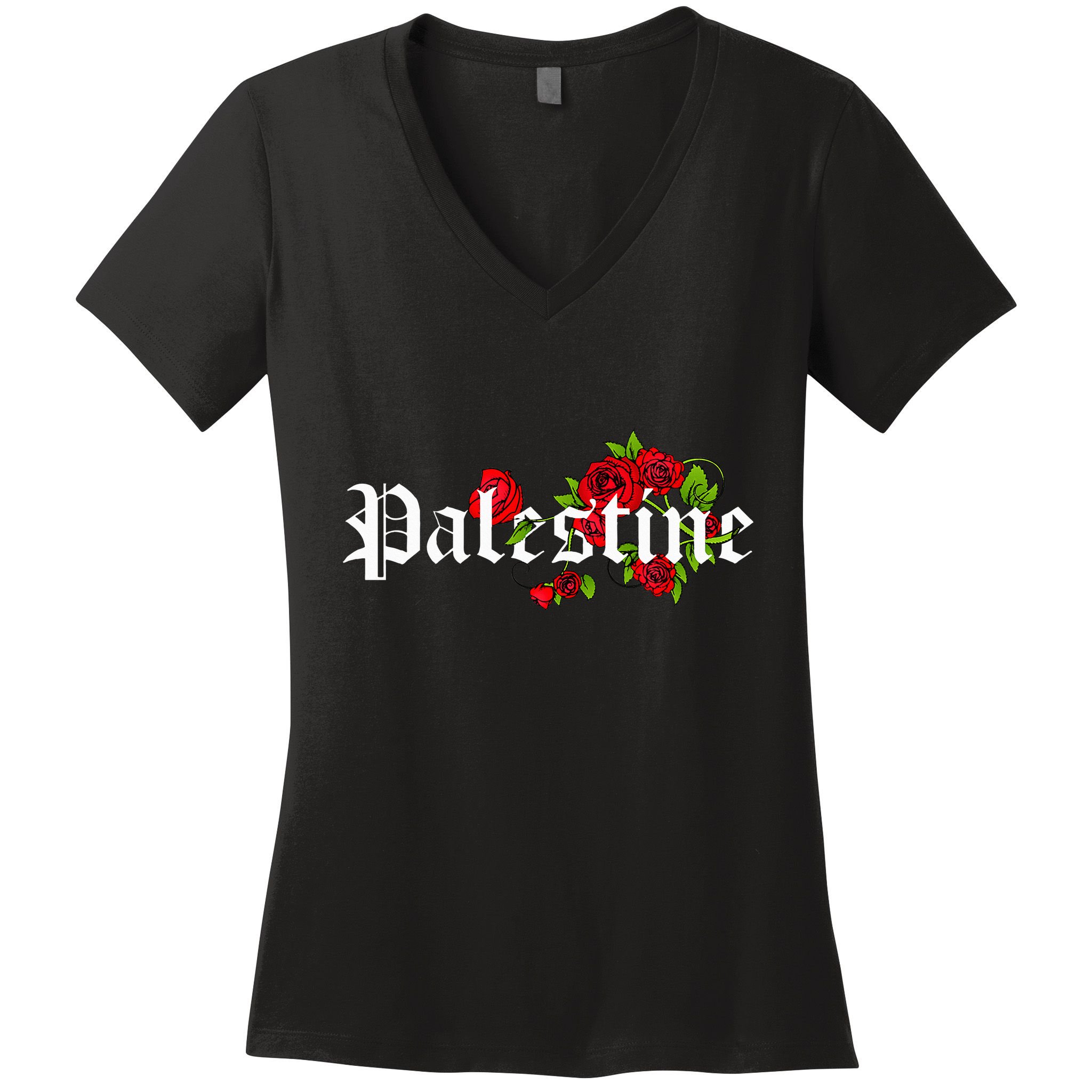 Palestine Free Palestine Free Gaza Palestine Flag Arabic Women's V-Neck T-Shirt