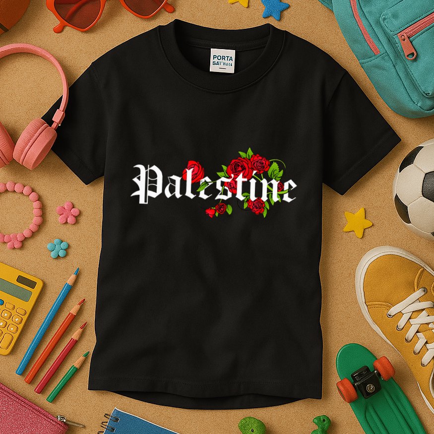 Palestine Free Palestine Free Gaza Palestine Flag Arabic Kids T-Shirt