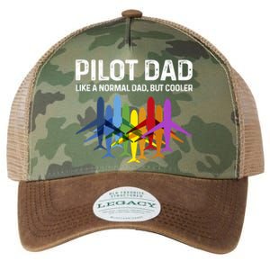 Pilot Father Pilot Dad Like A Normal Dad Only Cooler Gift Legacy Tie Dye Trucker Hat