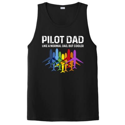 Pilot Father Pilot Dad Like A Normal Dad Only Cooler Gift PosiCharge Competitor Tank