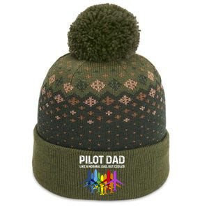 Pilot Father Pilot Dad Like A Normal Dad Only Cooler Gift The Baniff Cuffed Pom Beanie