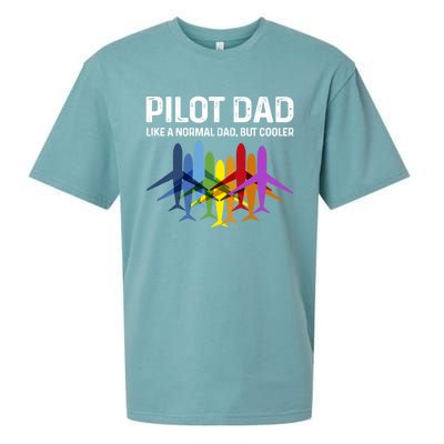 Pilot Father Pilot Dad Like A Normal Dad Only Cooler Gift Sueded Cloud Jersey T-Shirt