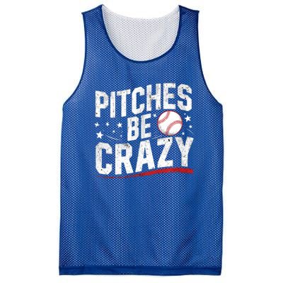 Pitcher Funny Pitches Be Crazy Cute Gift Mesh Reversible Basketball Jersey Tank