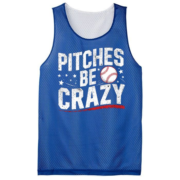 Pitcher Funny Pitches Be Crazy Cute Gift Mesh Reversible Basketball Jersey Tank