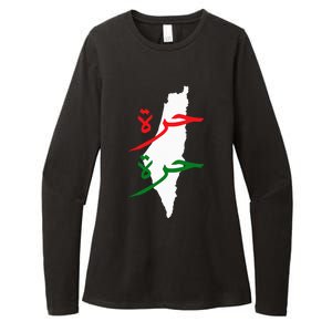 Palestine Free Palestine In Arabic Free Gaza Palestine Flag Womens CVC Long Sleeve Shirt