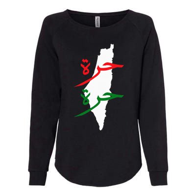 Palestine Free Palestine In Arabic Free Gaza Palestine Flag Womens California Wash Sweatshirt