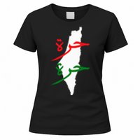 Palestine Free Palestine In Arabic Free Gaza Palestine Flag Women's T-Shirt