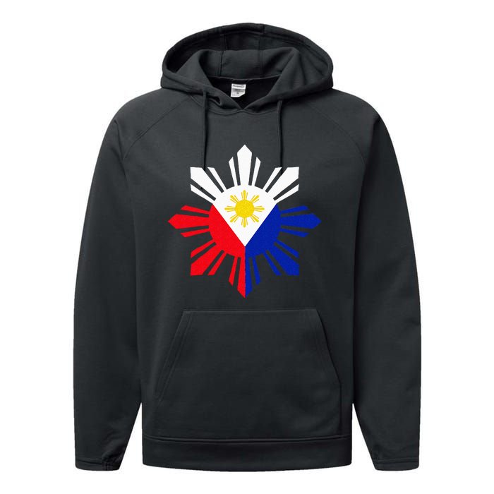 Philippine Flag Pinoy Flag Filipino Pinoy Sun Performance Fleece Hoodie