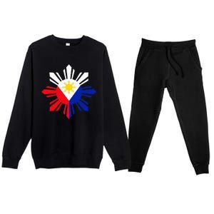 Philippine Flag Pinoy Flag Filipino Pinoy Sun Premium Crewneck Sweatsuit Set