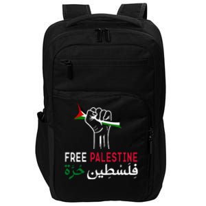 Palestine Free Palestine in Arabic Free Gaza Palestine Flag Impact Tech Backpack