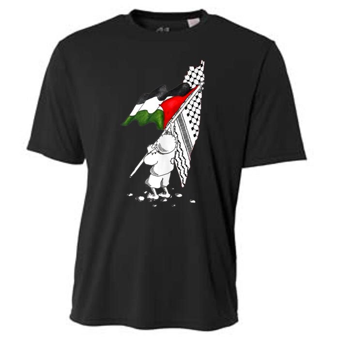 Palestine Free Palestine In Arabic Free Gaza Palestine Cooling Performance Crew T-Shirt