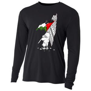 Palestine Free Palestine In Arabic Free Gaza Palestine Cooling Performance Long Sleeve Crew