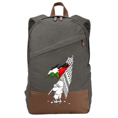 Palestine Free Palestine In Arabic Free Gaza Palestine Cotton Canvas Backpack