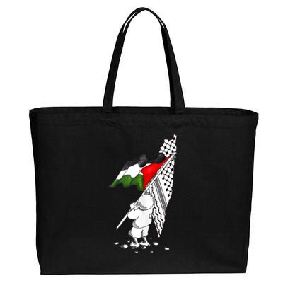 Palestine Free Palestine In Arabic Free Gaza Palestine Cotton Canvas Jumbo Tote