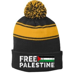 Palestine flag Palestine Free Palestine Gaza Flag Stripe Pom Pom Beanie