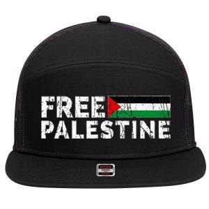 Palestine flag Palestine Free Palestine Gaza Flag 7 Panel Mesh Trucker Snapback Hat