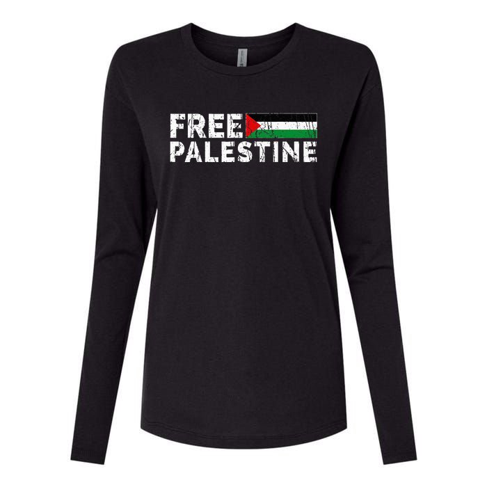 Palestine flag Palestine Free Palestine Gaza Flag Womens Cotton Relaxed Long Sleeve T-Shirt