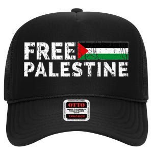 Palestine flag Palestine Free Palestine Gaza Flag High Crown Mesh Back Trucker Hat