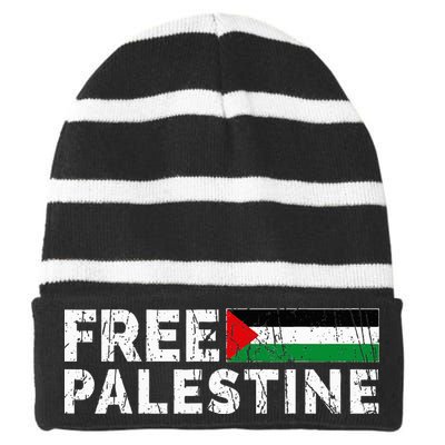 Palestine flag Palestine Free Palestine Gaza Flag Striped Beanie with Solid Band