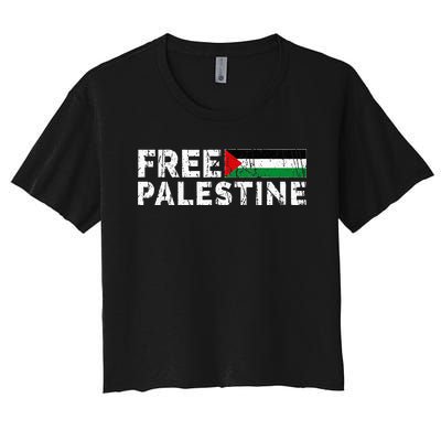 Palestine flag Palestine Free Palestine Gaza Flag Women's Crop Top Tee