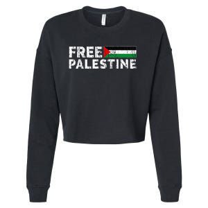 Palestine flag Palestine Free Palestine Gaza Flag Cropped Pullover Crew