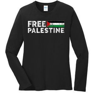 Palestine flag Palestine Free Palestine Gaza Flag Ladies Long Sleeve Shirt